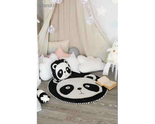 Набор из пледа детского и подушки (90x90 см) Панда