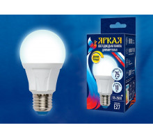 Лампа светодиодная Uniel Яркая Dim E27 10Вт 4000K LED-A60 10W/4000K/E27/FR/DIM PLP01WH картон