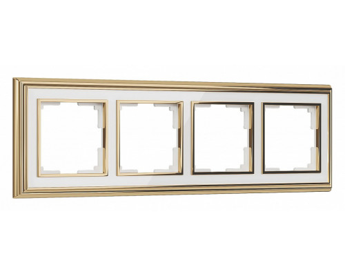 Рамка на 4 поста Werkel Palacio золото/белый W0041329
