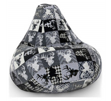 Кресло-мешок С Оленями ч/б XL