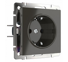 Розетка с заземлением без рамки Werkel серо-коричневый W1171007 (серо-коричневый)
