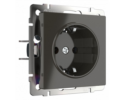 Розетка с заземлением без рамки Werkel серо-коричневый W1171007 (серо-коричневый)