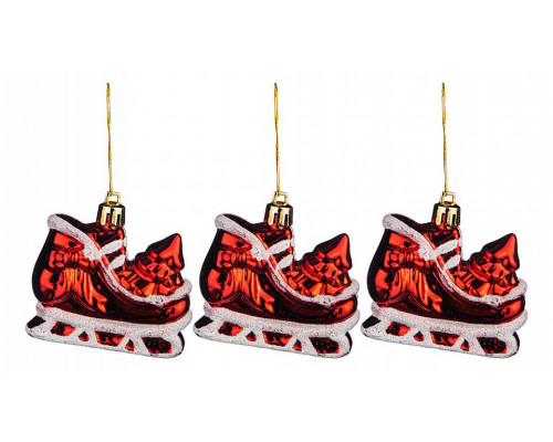 Набор из 3 елочных игрушек Сани 858-130