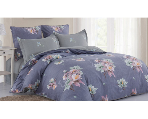 Постельное белье евростандарт Satin de Luxe Цветочная композиция