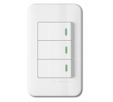 Выключатель трехклавишный с подсветкой Imex 70 Wide WH WSN 0423 WH