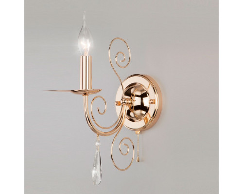 Бра Eurosvet Wispa 10094/1 золото/прозрачный хрусталь Strotskis