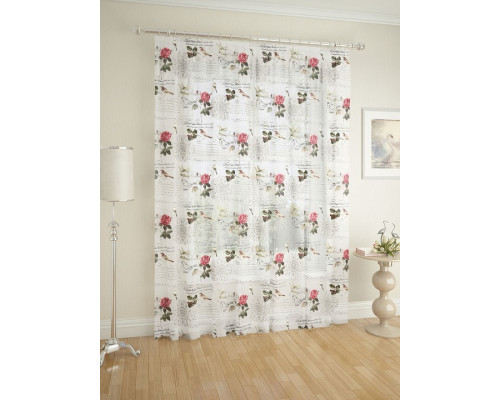 Гардина (300x260 cм) 1 шт. Розы и Птицы