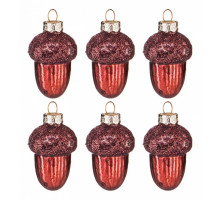 Набор из 6 елочных игрушек (5.2 см) Желуди 862-253