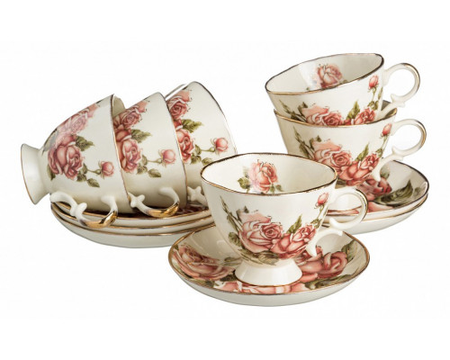 Чайный набор на 6 персон Корейская роза 215-020