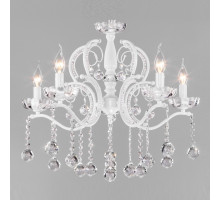 Подвесная люстра Eurosvet Brezza 10107/5 глянцевый белый/прозрачный хрусталь Strotskis
