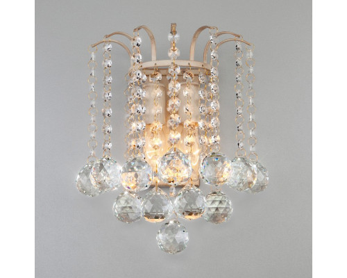 Бра Eurosvet Ostiniya 3299/2 белый с золотом/прозрачный хрусталь Strotskis