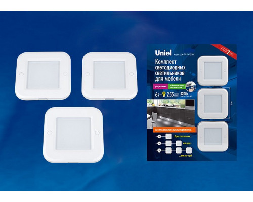 Встраиваемый светильник Uniel Silver ULM-F41-6W/4200K/DIM SENSOR IP20 WHITE