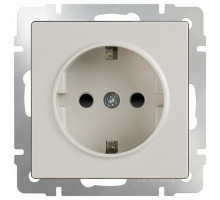 Розетка с заземлением без рамки Werkel слоновая кость WL03-10-01