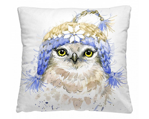 Подушка декоративная (40x40 см) Птичка в шапке