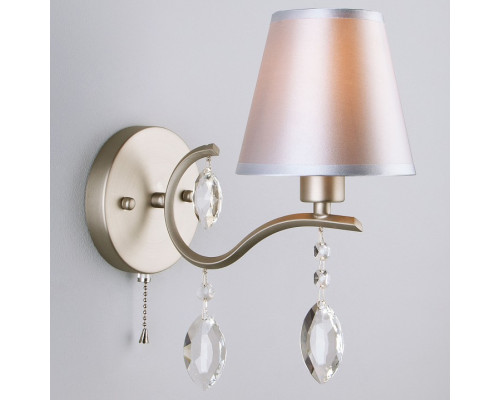 Бра Eurosvet Aurelia 10089/1 сатин-никель/прозрачный хрусталь Strotskis