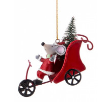 Елочная игрушка (4x9x7.5 см) Мышь 100-629