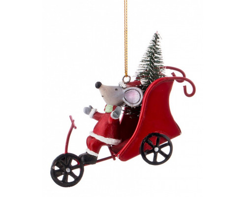 Елочная игрушка (4x9x7.5 см) Мышь 100-629