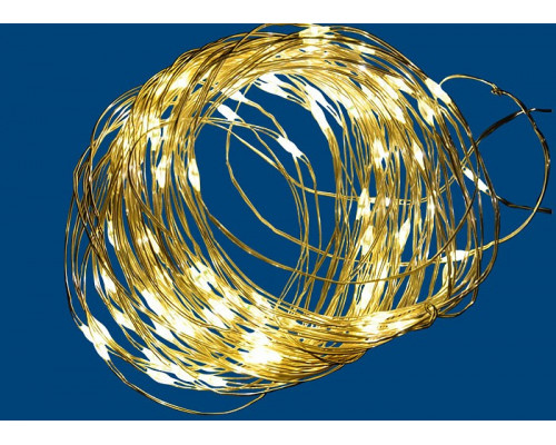 Гирлянда Нить Uniel ULD-S0400 ULD-S1000-100/SCB/3AA WARM WHITE IP20 DEW