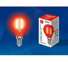 Лампа светодиодная Uniel Air Color E14 5Вт K LED-G45-5W/RED/E14 GLA02RD картон