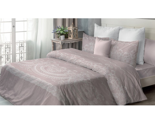Постельное белье евростандарт Кружевная пудра